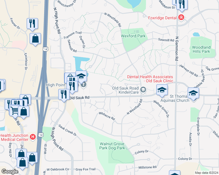 map of restaurants, bars, coffee shops, grocery stores, and more near in Madison