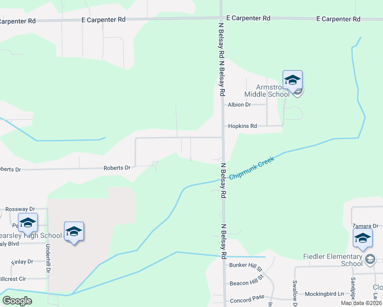 map of restaurants, bars, coffee shops, grocery stores, and more near 5454 Hopkins Road in Flint