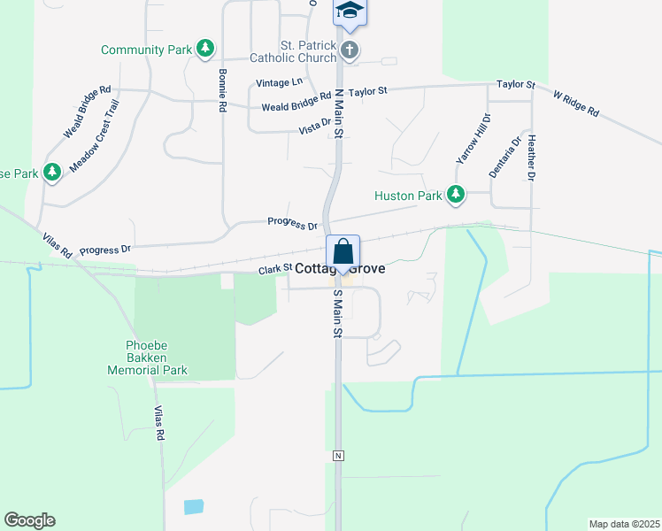 map of restaurants, bars, coffee shops, grocery stores, and more near 147 East Reynolds Street in Cottage Grove