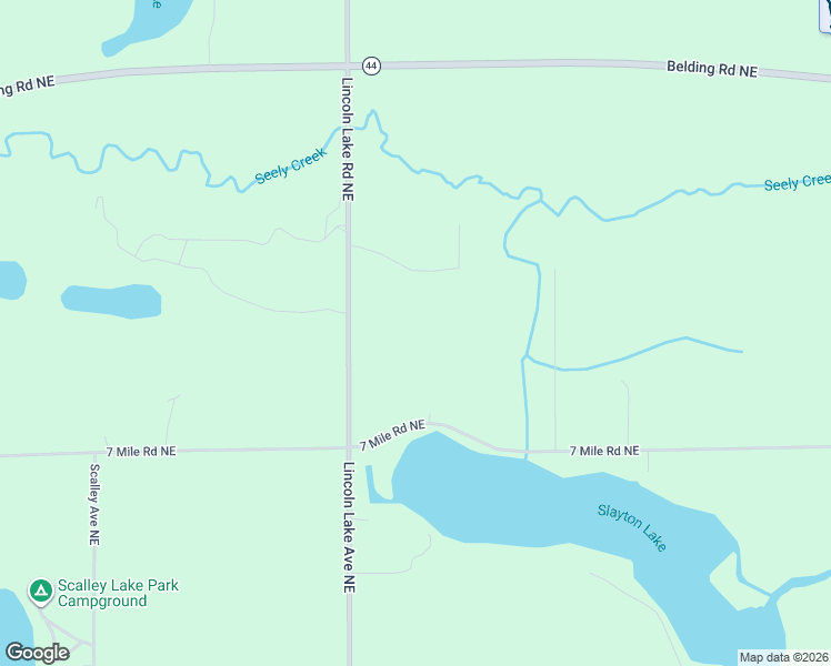 map of restaurants, bars, coffee shops, grocery stores, and more near 12887 7 Mile Rd NE in Belding