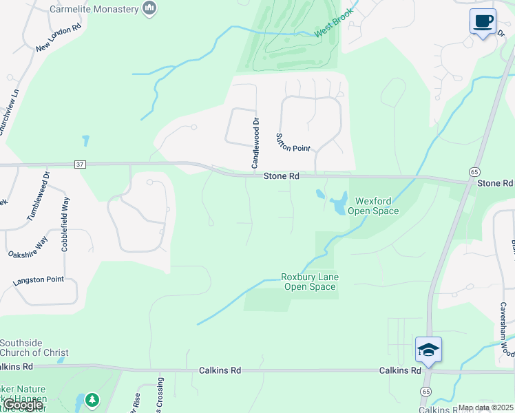 map of restaurants, bars, coffee shops, grocery stores, and more near 6 South Pittsford Hill Lane in Pittsford