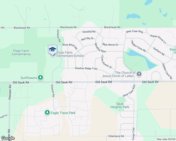 map of restaurants, bars, coffee shops, grocery stores, and more near 805 Big Stone Trail in Middleton