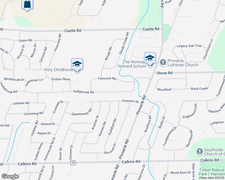 map of restaurants, bars, coffee shops, grocery stores, and more near 119 Faircrest Road in Rochester