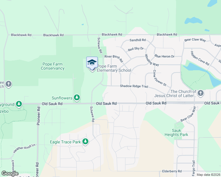 map of restaurants, bars, coffee shops, grocery stores, and more near 805 Blue Aster Trail in Middleton