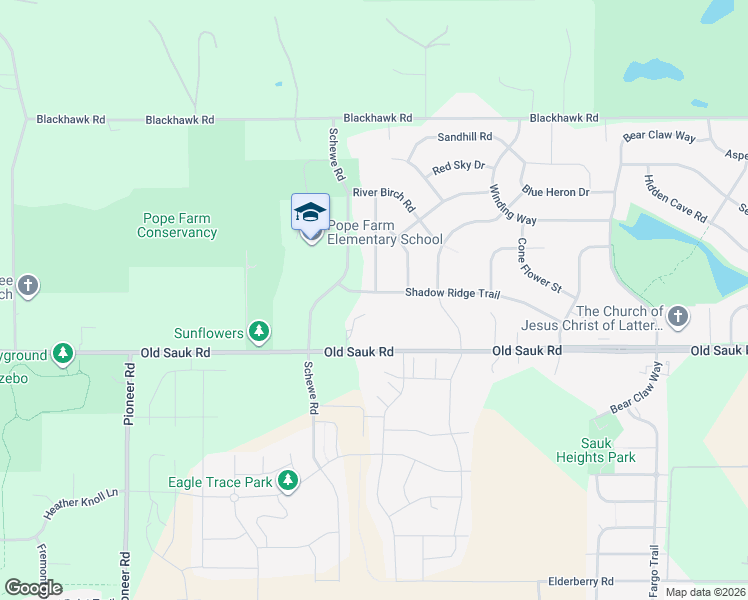 map of restaurants, bars, coffee shops, grocery stores, and more near 805 Blue Aster Trail in Middleton
