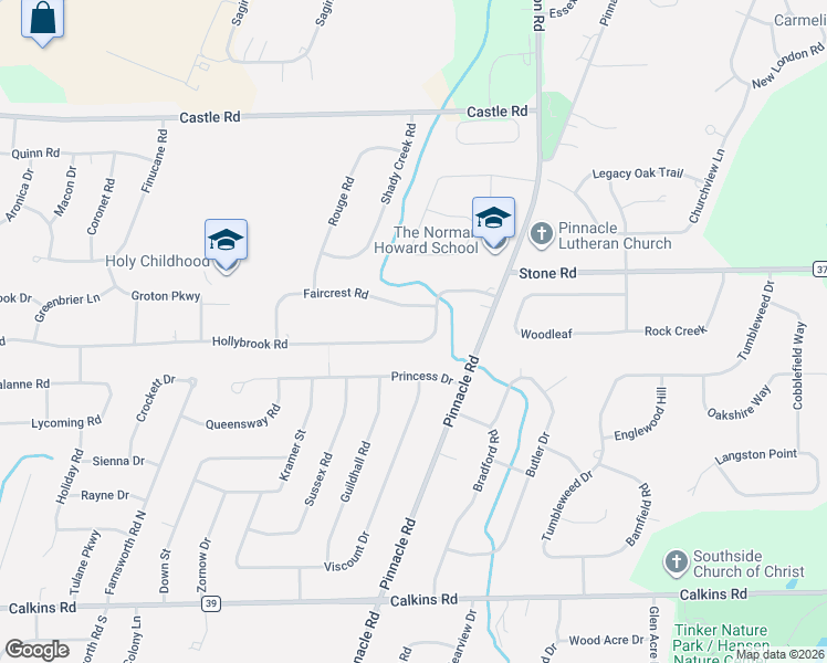 map of restaurants, bars, coffee shops, grocery stores, and more near 153 Faircrest Road in Rochester