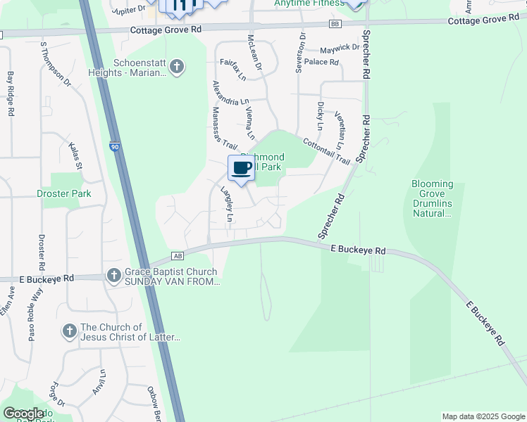 map of restaurants, bars, coffee shops, grocery stores, and more near 6136 Culpepper Lane in Madison