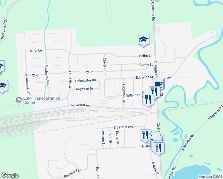 map of restaurants, bars, coffee shops, grocery stores, and more near 501 Edgerton Street in Minoa