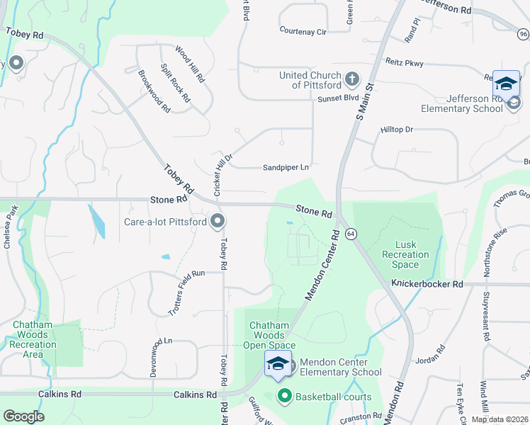 map of restaurants, bars, coffee shops, grocery stores, and more near 24 Turnberry Lane in Pittsford