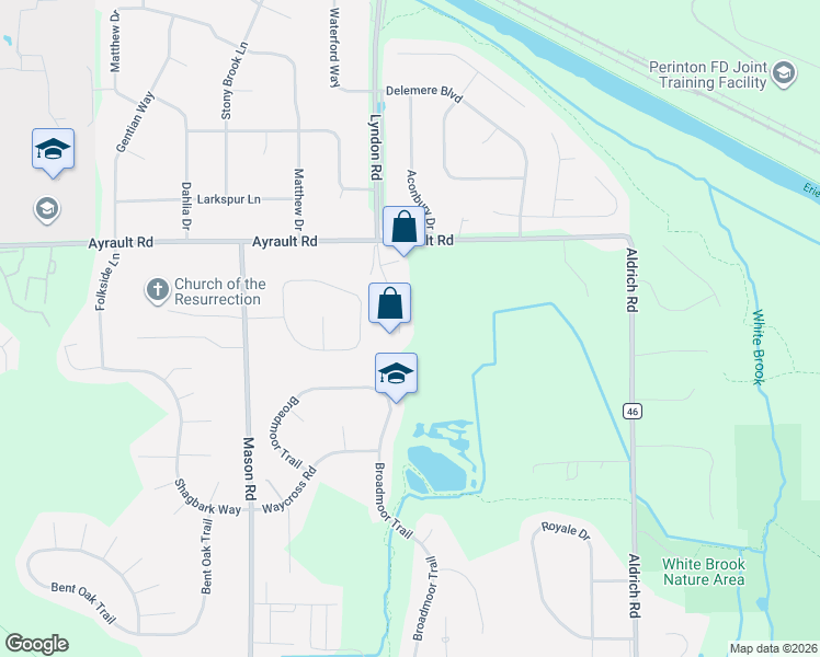 map of restaurants, bars, coffee shops, grocery stores, and more near 21 Sandpiper Hill in Fairport