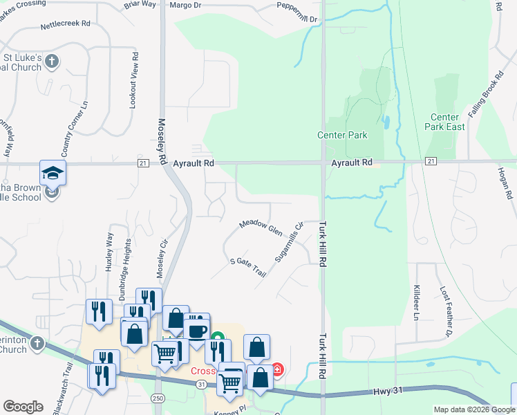map of restaurants, bars, coffee shops, grocery stores, and more near 59 Cinnamon Circle in Fairport