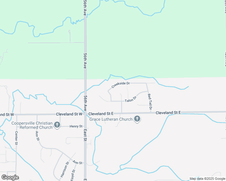 map of restaurants, bars, coffee shops, grocery stores, and more near 148 Creekside Dr in Coopersville