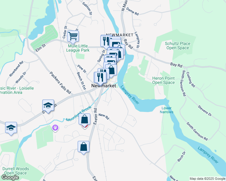 map of restaurants, bars, coffee shops, grocery stores, and more near 8 Creighton Street in Newmarket