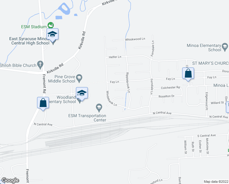 map of restaurants, bars, coffee shops, grocery stores, and more near 111 Cottage Grove Drive in Minoa