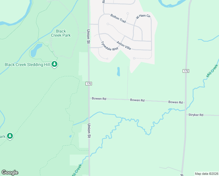 map of restaurants, bars, coffee shops, grocery stores, and more near 132 Bowen Road in Churchville