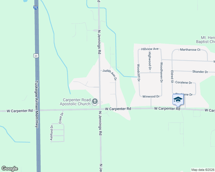 map of restaurants, bars, coffee shops, grocery stores, and more near 5111 Killian Court in Flint
