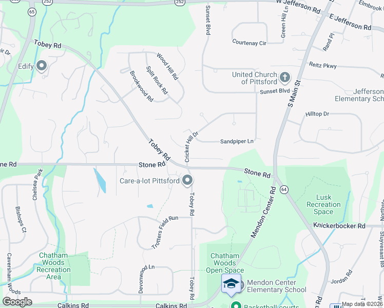 map of restaurants, bars, coffee shops, grocery stores, and more near 27 Cricket Hill Drive in Pittsford