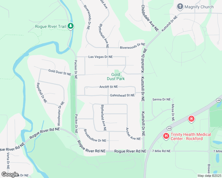 map of restaurants, bars, coffee shops, grocery stores, and more near 3410 Ancliff Street Northeast in Rockford