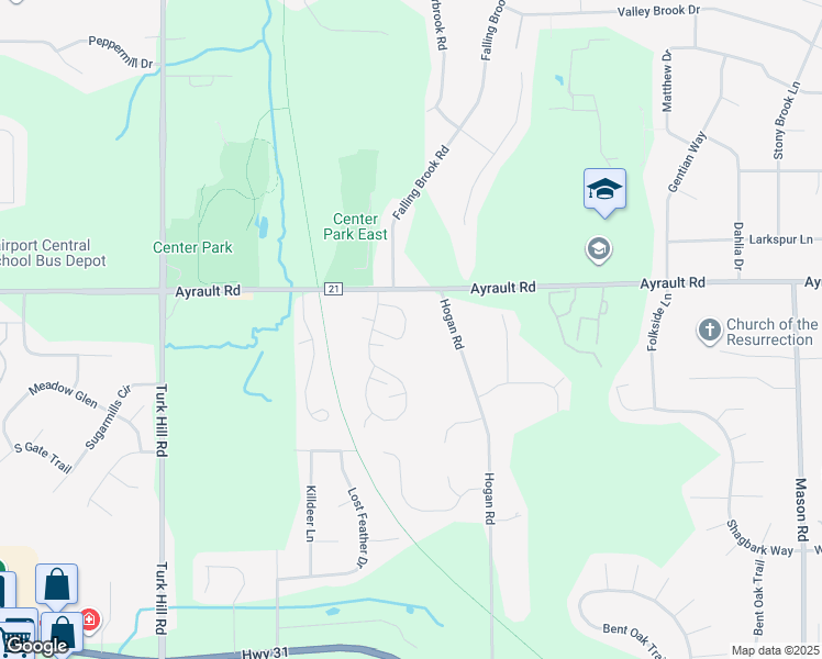 map of restaurants, bars, coffee shops, grocery stores, and more near 10 Teakwood Lane in Fairport
