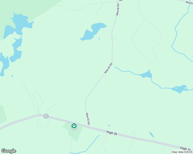 map of restaurants, bars, coffee shops, grocery stores, and more near 24-112 Merrill Road in Candia