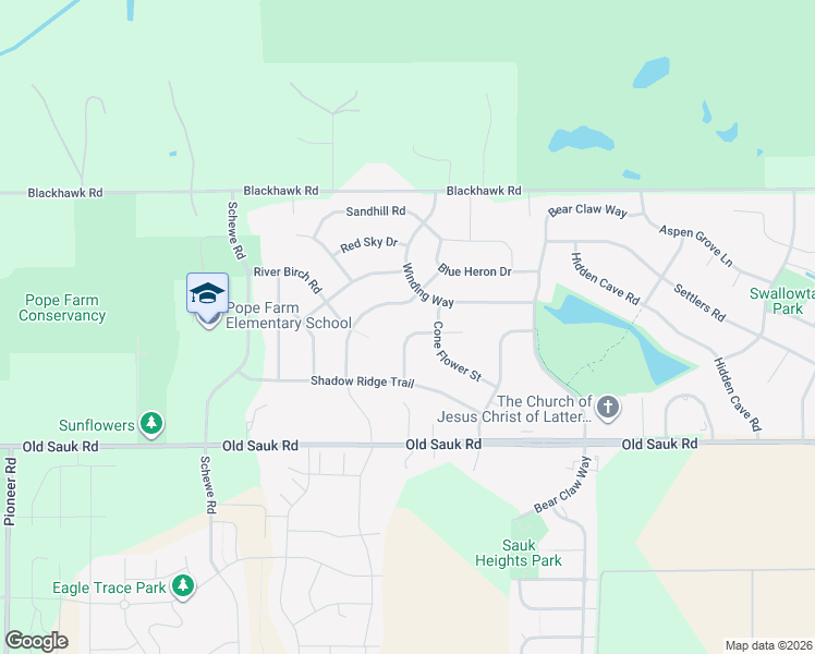map of restaurants, bars, coffee shops, grocery stores, and more near 9705 Trappers Trail in Middleton