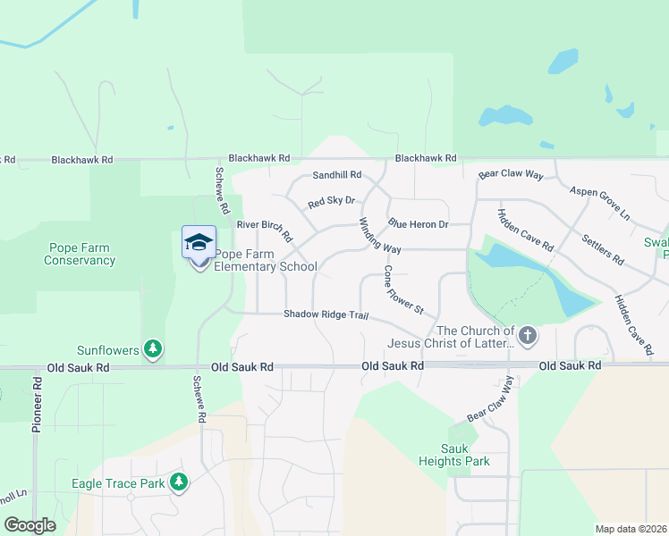 map of restaurants, bars, coffee shops, grocery stores, and more near 9806 Trappers Trail in Middleton