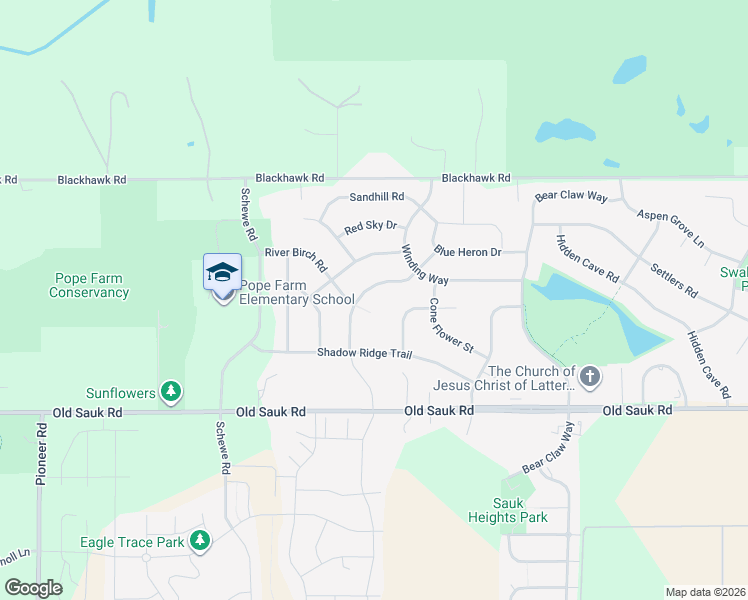 map of restaurants, bars, coffee shops, grocery stores, and more near 9806 Trappers Trail in Middleton
