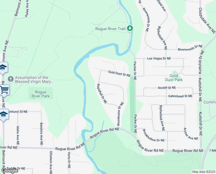 map of restaurants, bars, coffee shops, grocery stores, and more near 6391 Woodwater Drive Northeast in Plainfield charter Township