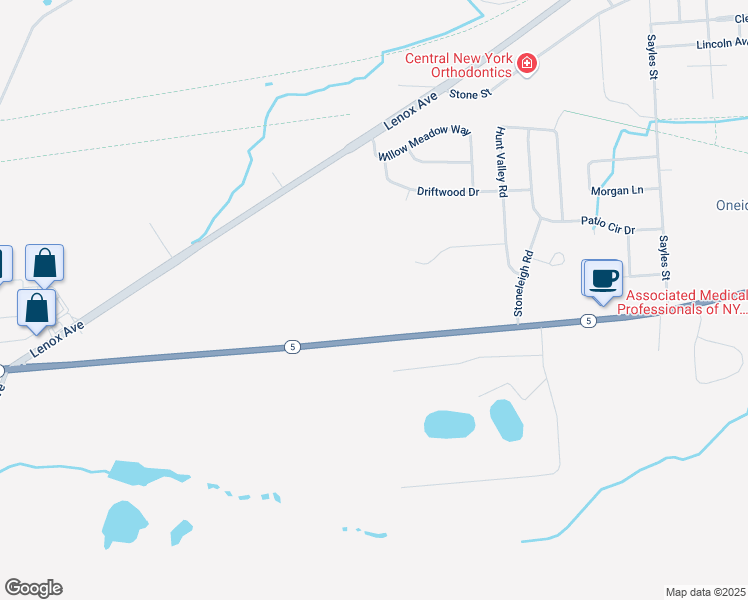 map of restaurants, bars, coffee shops, grocery stores, and more near 1194 Genesee Street in Oneida