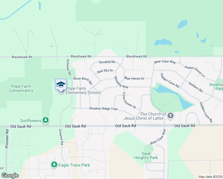 map of restaurants, bars, coffee shops, grocery stores, and more near 9705 Trappers Trail in Middleton