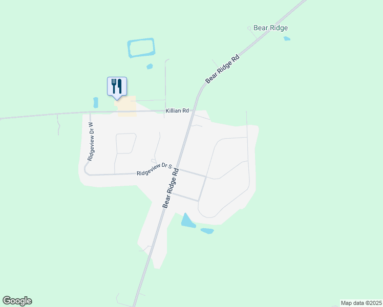 map of restaurants, bars, coffee shops, grocery stores, and more near 7267 Bear Ridge Road in North Tonawanda