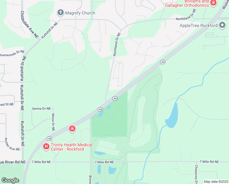map of restaurants, bars, coffee shops, grocery stores, and more near 6376 Northland Drive Northeast in Rockford