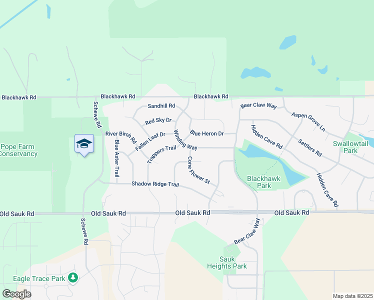 map of restaurants, bars, coffee shops, grocery stores, and more near 938 Winding Way in Middleton