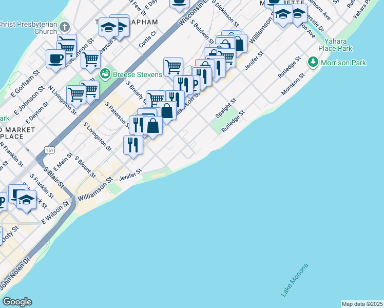 map of restaurants, bars, coffee shops, grocery stores, and more near 949 Harvey Terrace in Madison