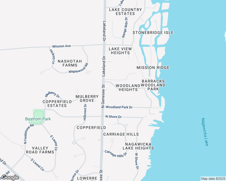 map of restaurants, bars, coffee shops, grocery stores, and more near 2532 North Genesee Street in Delafield