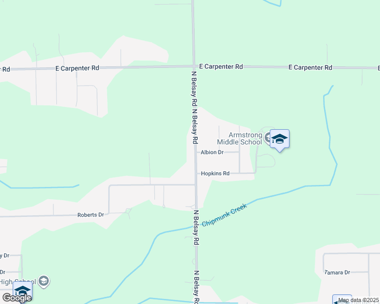 map of restaurants, bars, coffee shops, grocery stores, and more near 5053 North Belsay Road in Flint