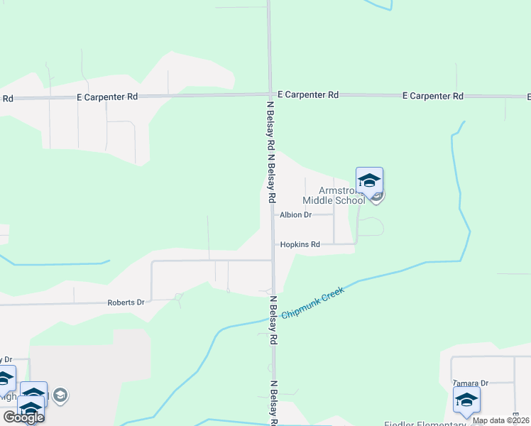 map of restaurants, bars, coffee shops, grocery stores, and more near 5053 North Belsay Road in Flint