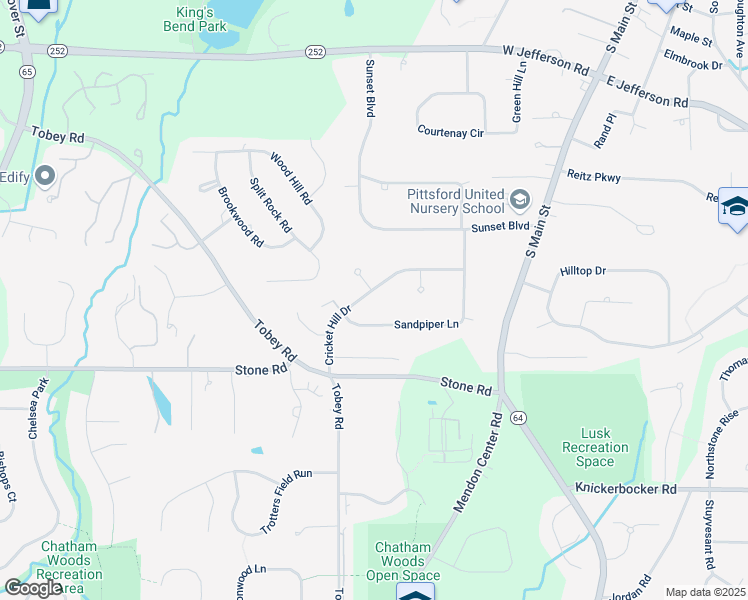 map of restaurants, bars, coffee shops, grocery stores, and more near 21 Cricket Hill Drive in Pittsford