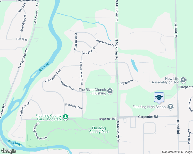 map of restaurants, bars, coffee shops, grocery stores, and more near 5185 North McKinley Road in Flushing
