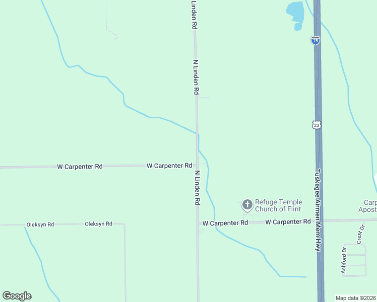 map of restaurants, bars, coffee shops, grocery stores, and more near 5183 North Linden Road in Flint