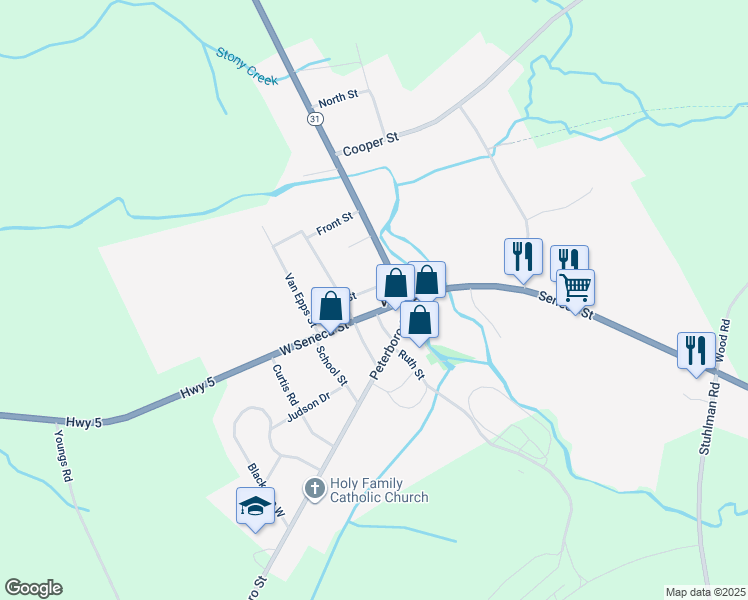 map of restaurants, bars, coffee shops, grocery stores, and more near in Vernon