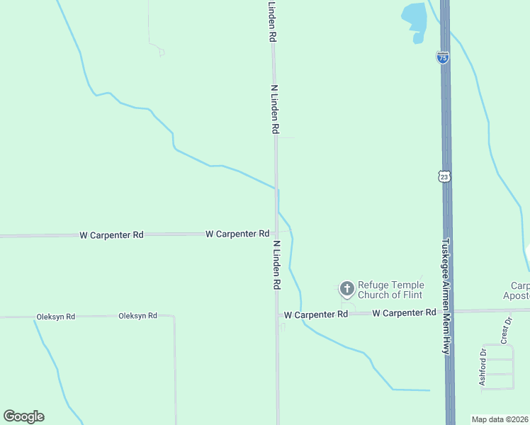 map of restaurants, bars, coffee shops, grocery stores, and more near 5183 North Linden Road in Flint