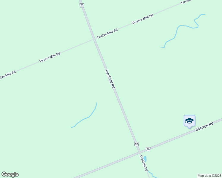 map of restaurants, bars, coffee shops, grocery stores, and more near 22821 Denfield Road in Ilderton
