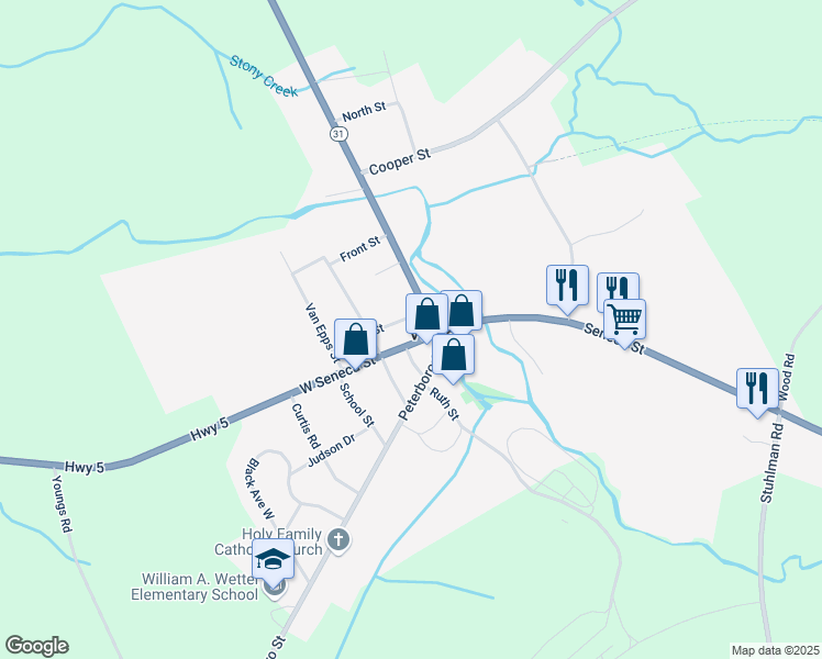 map of restaurants, bars, coffee shops, grocery stores, and more near in Vernon