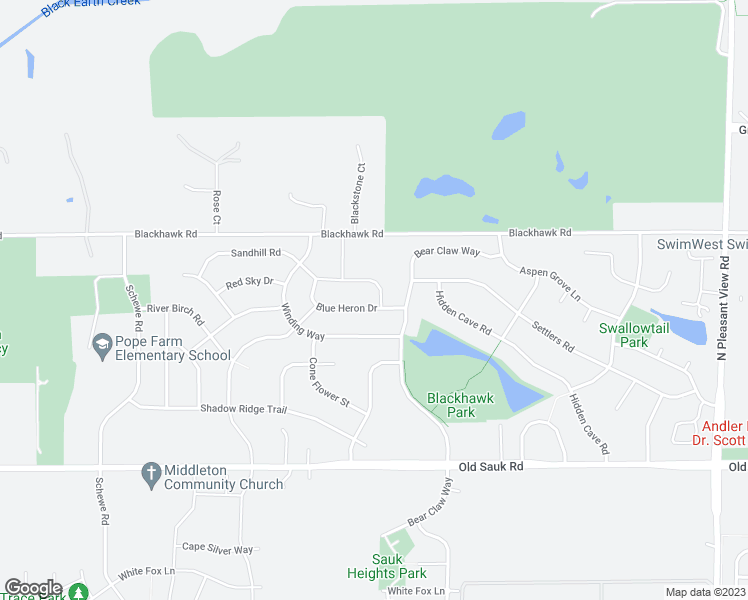 map of restaurants, bars, coffee shops, grocery stores, and more near 9514 Blue Heron Drive in Middleton