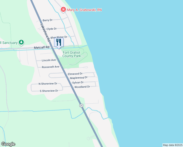 map of restaurants, bars, coffee shops, grocery stores, and more near 2975 Elmwood Drive in Fort Gratiot Township