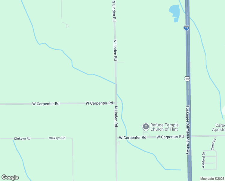 map of restaurants, bars, coffee shops, grocery stores, and more near 5183 North Linden Road in Flint