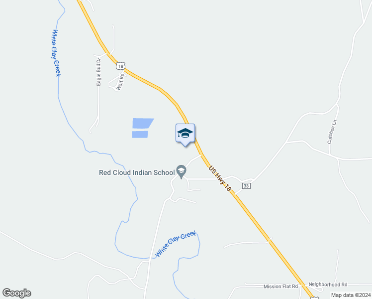 map of restaurants, bars, coffee shops, grocery stores, and more near 100 Mission Drive in Pine Ridge