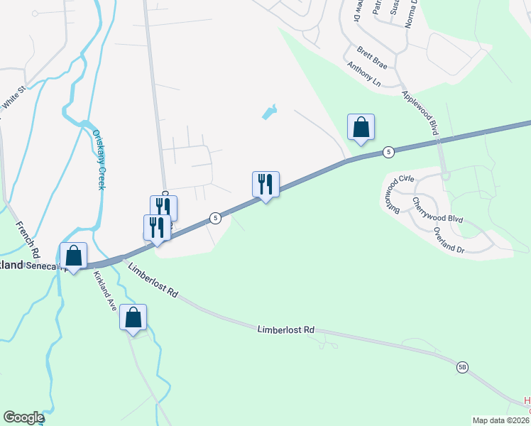 map of restaurants, bars, coffee shops, grocery stores, and more near 7856 New York 5 in Clinton
