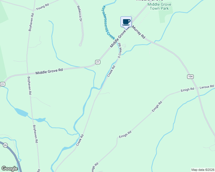 map of restaurants, bars, coffee shops, grocery stores, and more near 4120 South Creek Road in Middle Grove